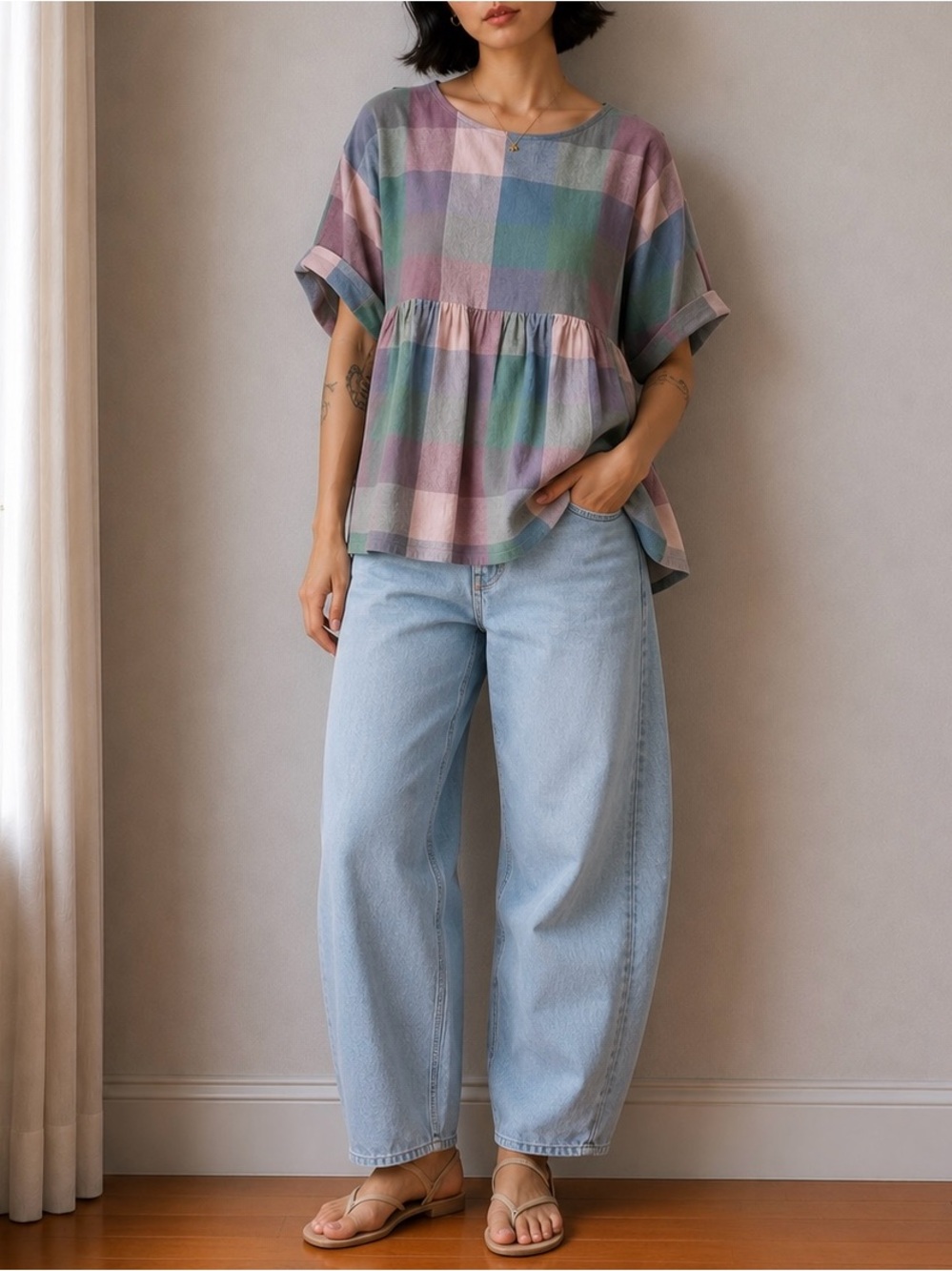 Rujuta Sheth Sadie Top Watercolor Chex